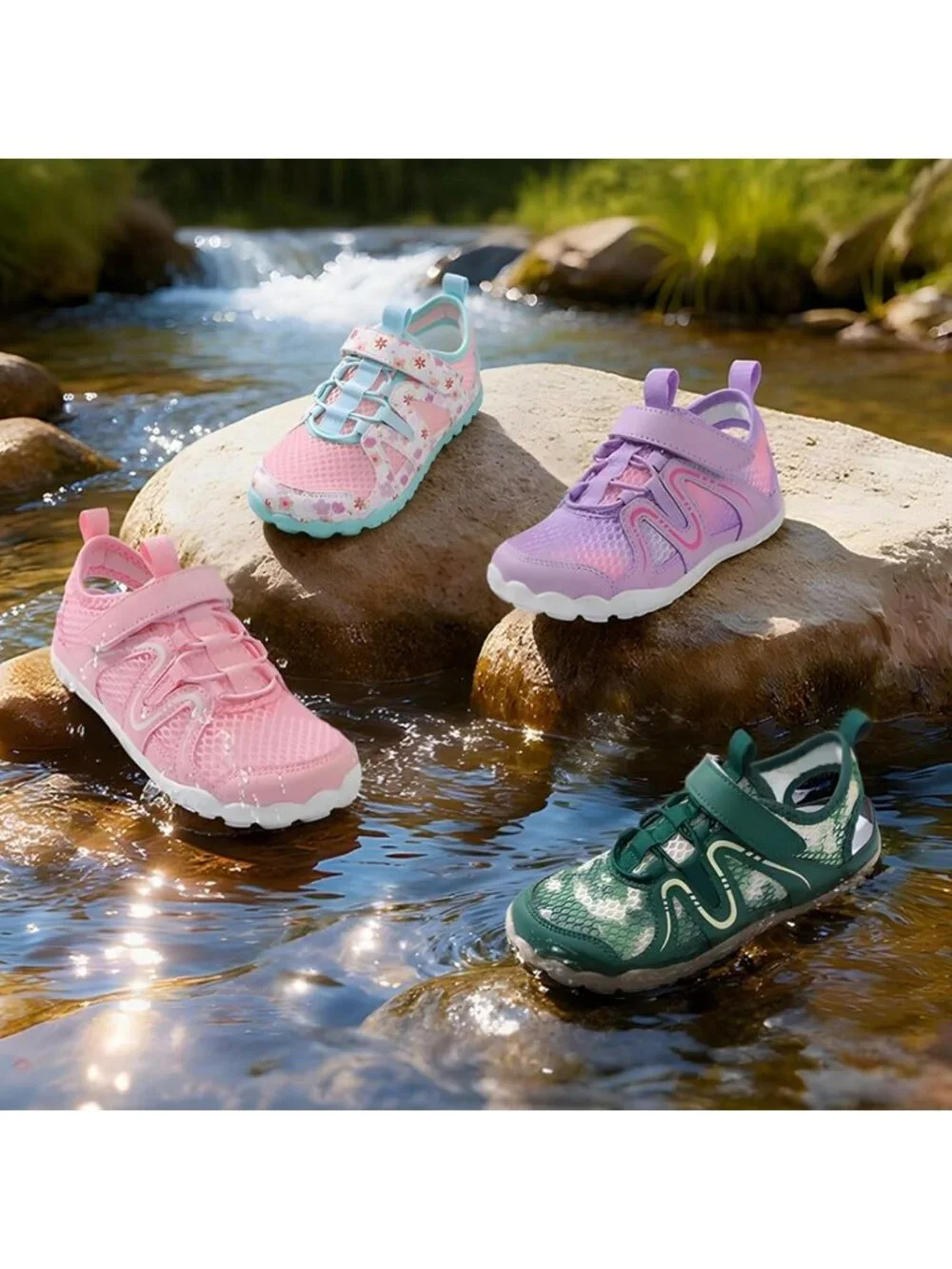 Kids Non-Slip Water Sandals - Lightweight Barefoot Beach & Hiking Shoes